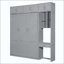 Lit escamotable mural avec bureau, armoire supérieure et tablettes de rangement, lit pliable peu encombrant-749111819-749111816