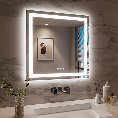 36X36 Inch Frameless LED Bathroom Mirror,Smart Mirror