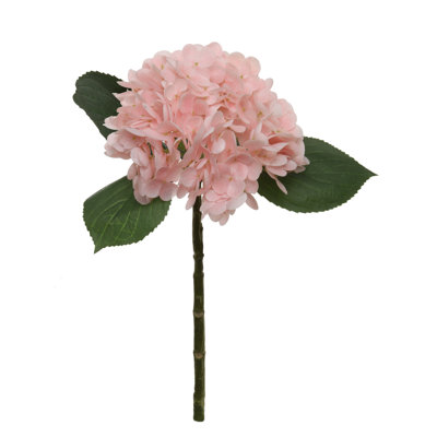 Paquet de 2 hortensias roses de 22 po Real-touch - fleur artificielle réaliste de 7 po de diamètre
