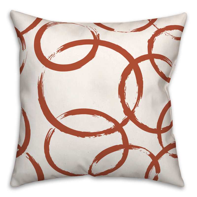 Geometric Outdoor Reversible Throw Pillow, Orange/Red