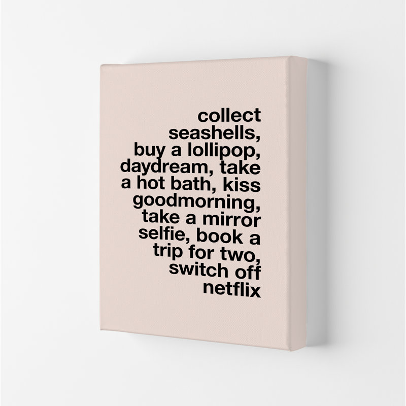 Collect Seashells - Print on Canvas, Wrapped Canvas, 29.7cm H x 21cm W x 4cm D