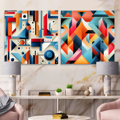 Daimian - Abstract Acrylic Wall Art Glass Set Of 2