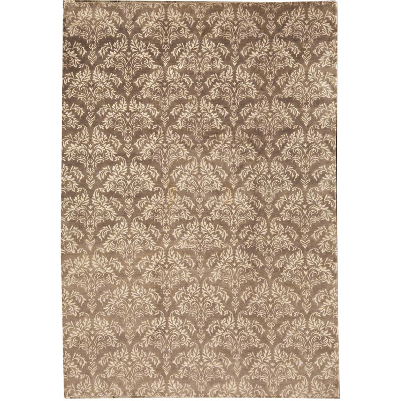 Tapis beige noué à la main de haute qualité
