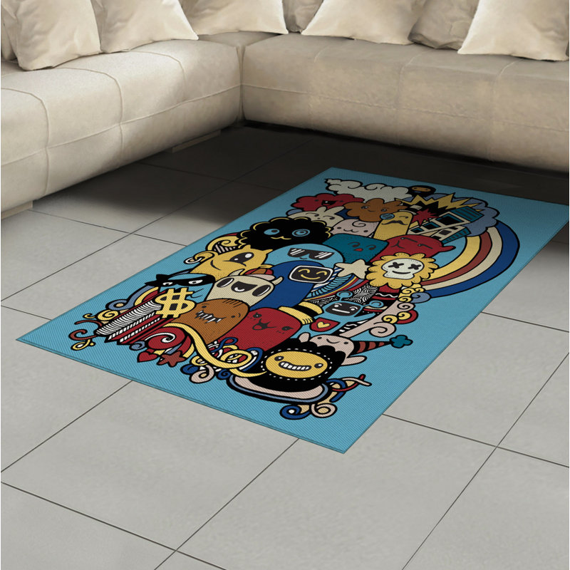 Indie High Density Long Fiber Poly Threads Decorative Area Rug Carpet, Rectangle 4' x 5'8"