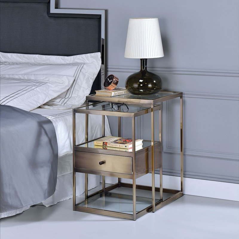 Berthild 15'' W Metal Nightstand