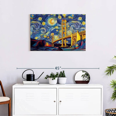 Impression sur toile Golden Gate Bridge Starry Night