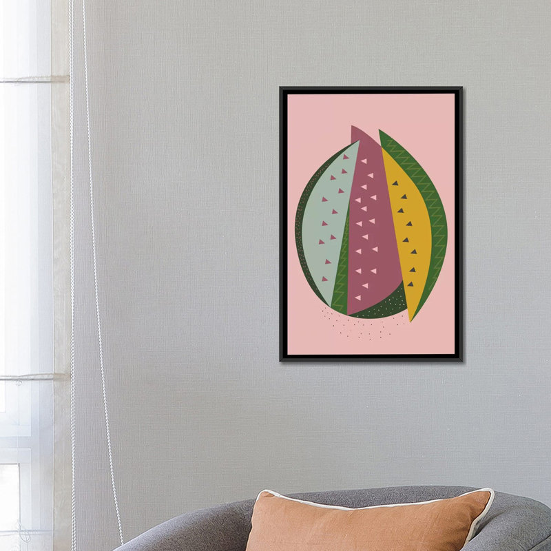 " Watermelon " by Flatowl, 26" H x 18" W x 1.5" D, Black Framed Canvas, No Mat