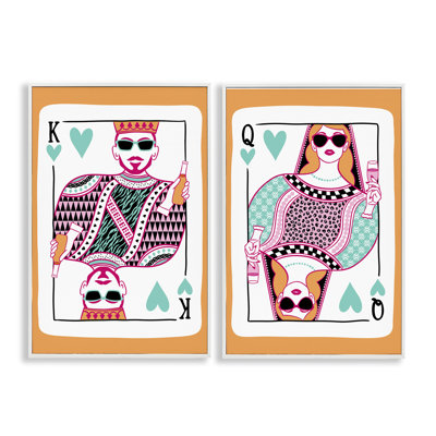  King & Queen of Hearts 2 PC Giclee Art Set by JJ Design House LLC