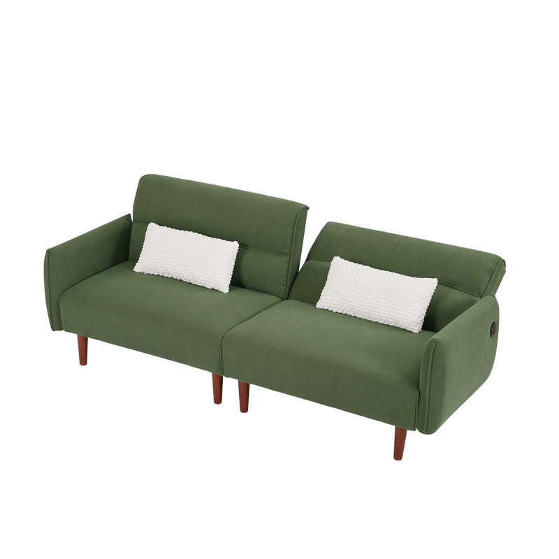 Kassity Square Arms Sofa, Green Corduroy