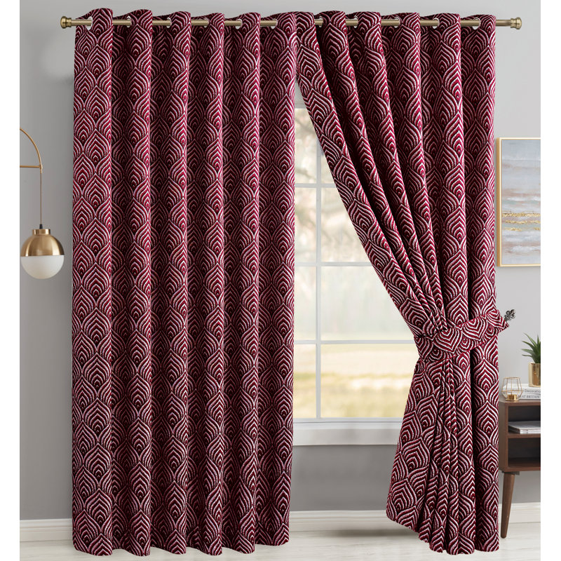 Annelise Room Darkening Pair, Burgundy, 168 W x 137 D cm