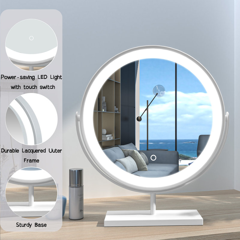 Briselda Round Floor Mirror, White
