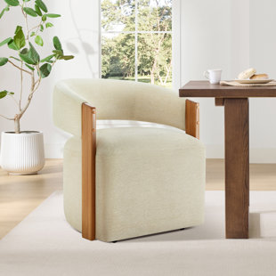 Upholstered Dining Chair with Hidden Casters  