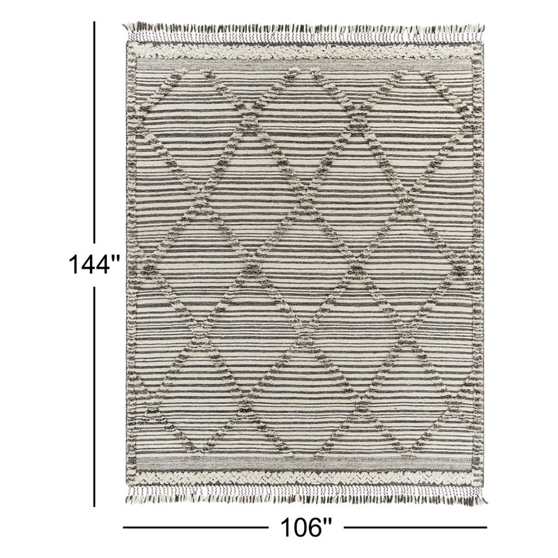 Wool Ikat Area Rug, Rectangle 8'10" x 12'