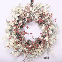 30” Caprico Silver & White Wreath