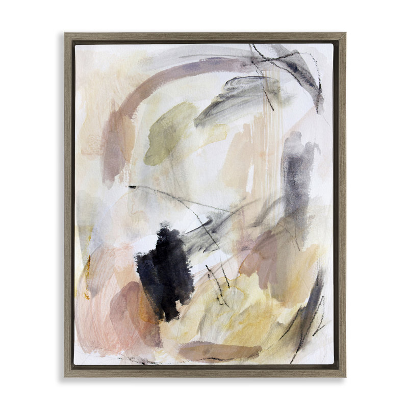 Cadre flottant Chaotic Sketches Paint Strokes, design par Hope Bainbridge, Cadre flottant orme Montalcino, H 21 po x l 17 po