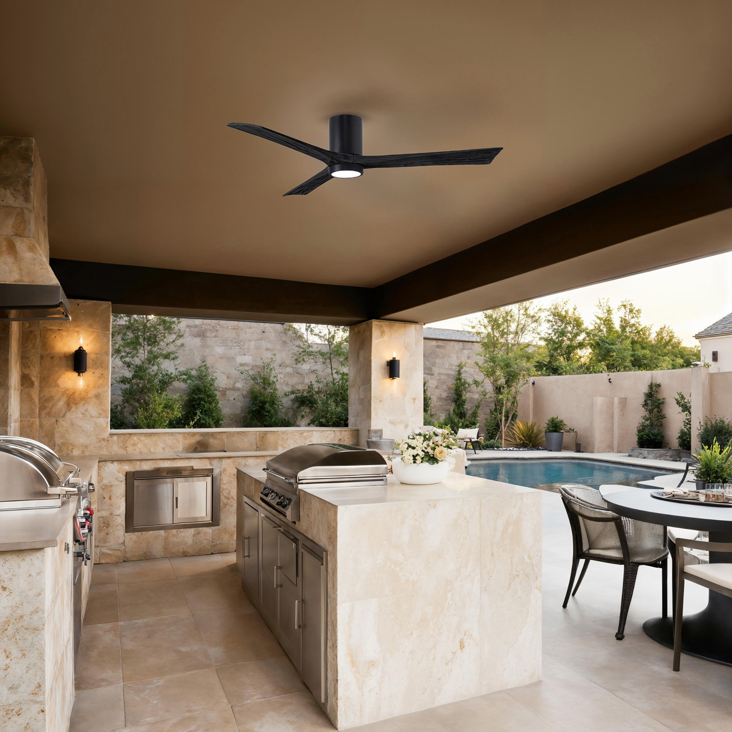 Olivier Ceiling Fan with LED Light Kit, Matte Black, Matte Black, 60"