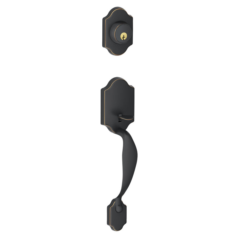 Exterior Portion Handleset and Deadbolt (Interior Portion Sold Separately), Aged Bronze