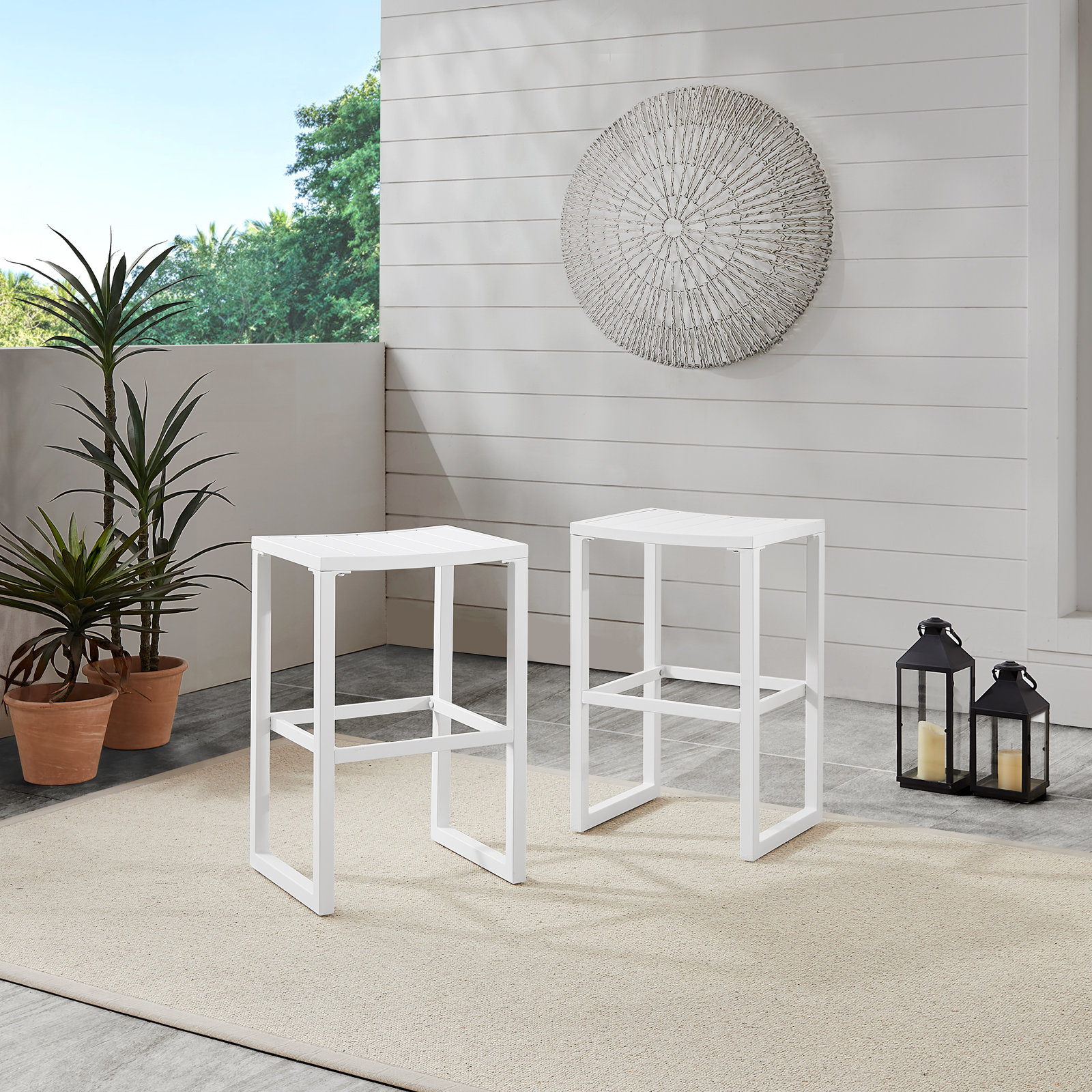 Armando 30" Aluminum Patio Bar Stool, White