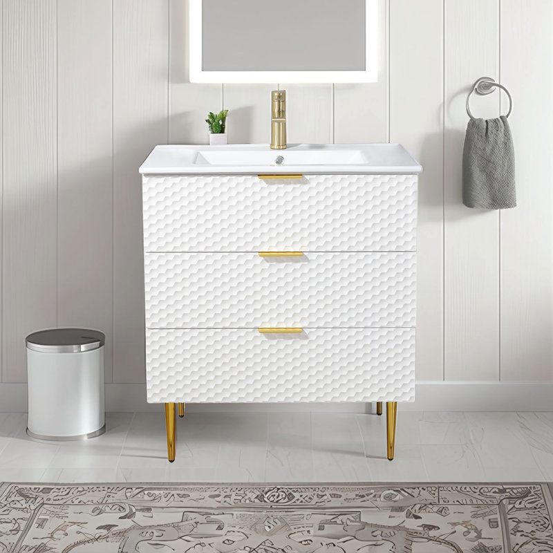 Ensemble de meuble-lavabo simple 30 po avec plateau en céramique