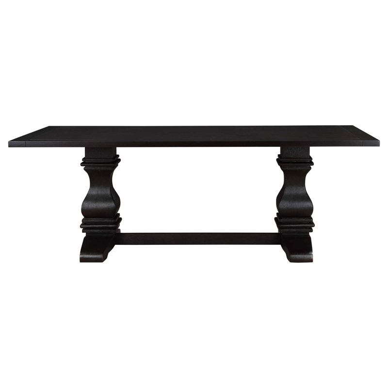 Villeneuve Rustic Espresso Rectangular Double Pedestal Dining Table