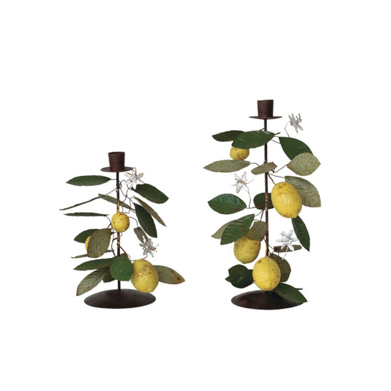 Citrus Grove Metal Taper Candle Holders