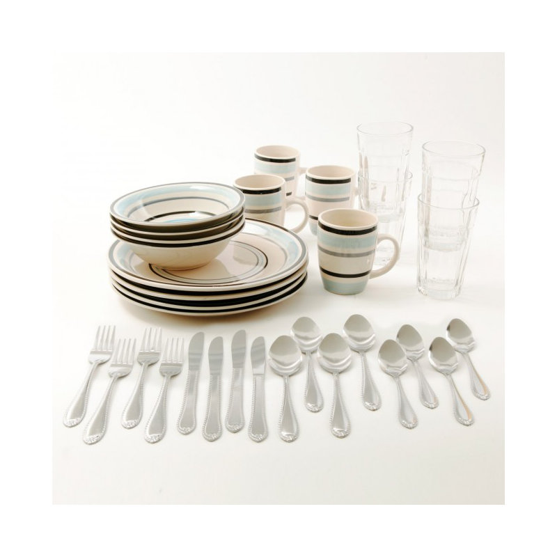 Gibson Deluxe Essentials 32 Piece Dinnerware Set
