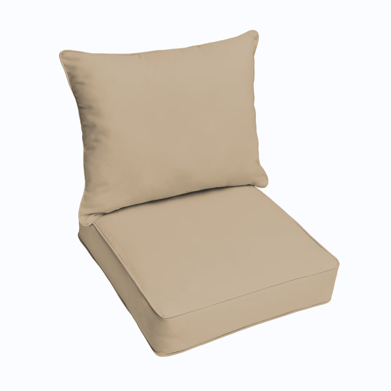 Outdoor 5'' Lounge Chair Seat / Back Cushion, Antique Beige Sunbrella® Canvas, 5" H x 23" W x 25" D