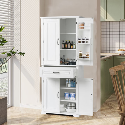Dorry 72"H Bathroom Storage Cabinet with Adjustable Shelf and Drawer Multiple Storage Space Closet System