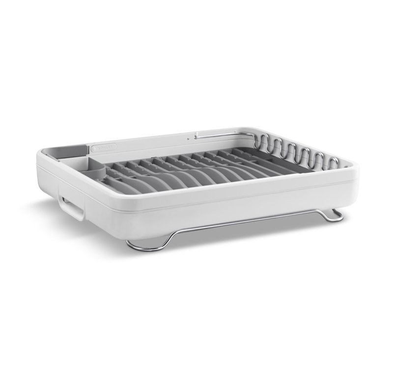 Stainless Steel Countertop Dish Rack, White
