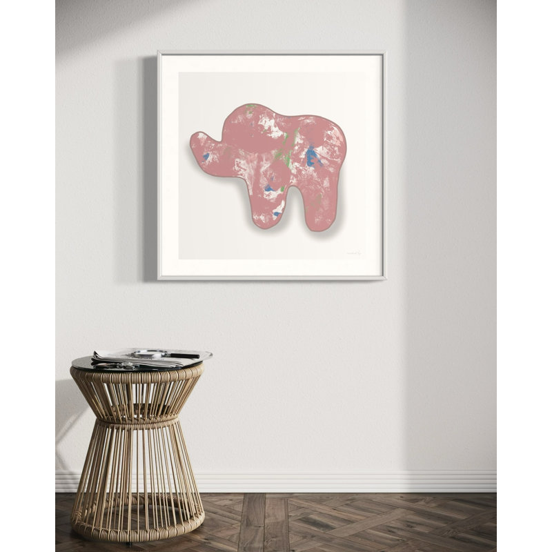Elephant Animal Cracker, Pink, White