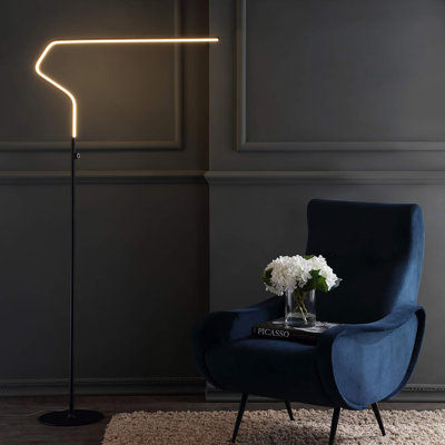 Lampe sur pied à DEL intégrée - Design minimaliste moderne pour la chambre à coucher, le salon, le bureau et la lecture avec lumière blanc doux et technologie d'économie d'énergie