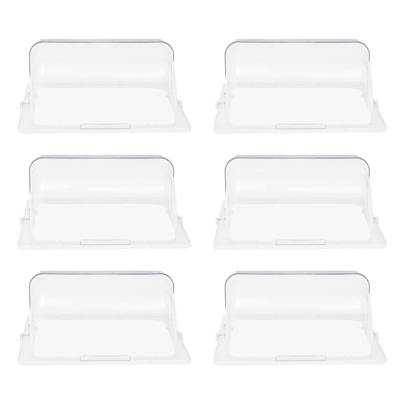 OUKANING 6Pcs Rectangular Clear Food Display Cover for Half Size 1/2 Chafing Dish