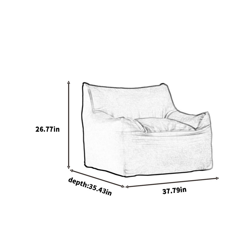 Nordic retro bean bag sofa, 26.77" H x 37.79" W x 35.43" D