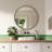 Sliding Round Wall Mirror With Storage Shelves