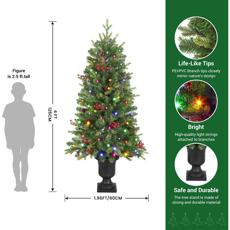 1.61' H Lighted Artificial Christmas Tree