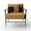 Fauteuil d'appoint rembourré jaune et noir Walt Crossing Paths II-1909120613