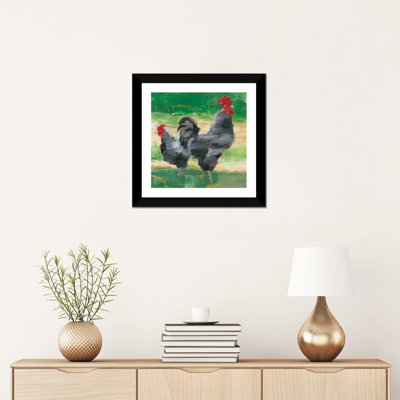 «Black Rooster & Hen I» par Ethan Harper - reproduction d'art