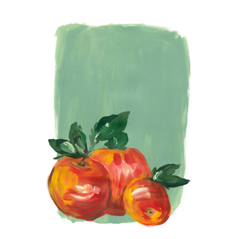 Apples Print by Emma Jones, Gold Framed Paper