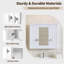 Armoire de salle de bain murale avec miroir, armoire à pharmacie murale avec 4 tablettes et 3 portes, blanc