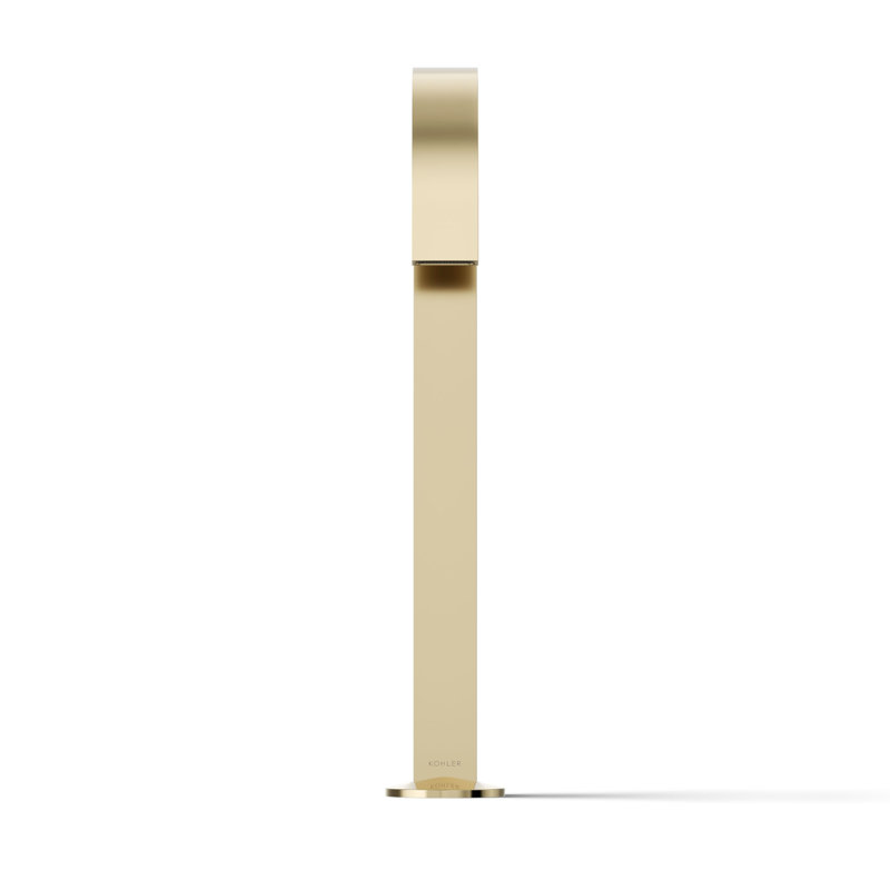 Components Bathroom Sink Spout With Ribbon Design, Gold