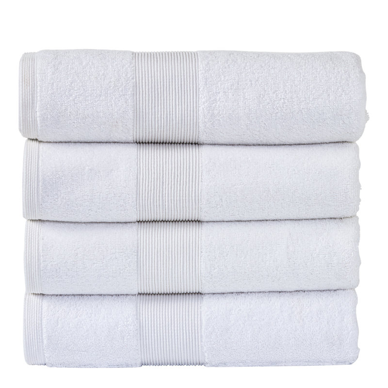 Ensemble de serviettes de bain 100% coton 4 pièces Evteka, Blanc