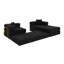 Canapé modulaire modulaire avec méridienne en L, canapé-lit désossé, assise profonde, compression en éponge, canapé-lit rabattable, dossier amovible, aucun assemblage requis
