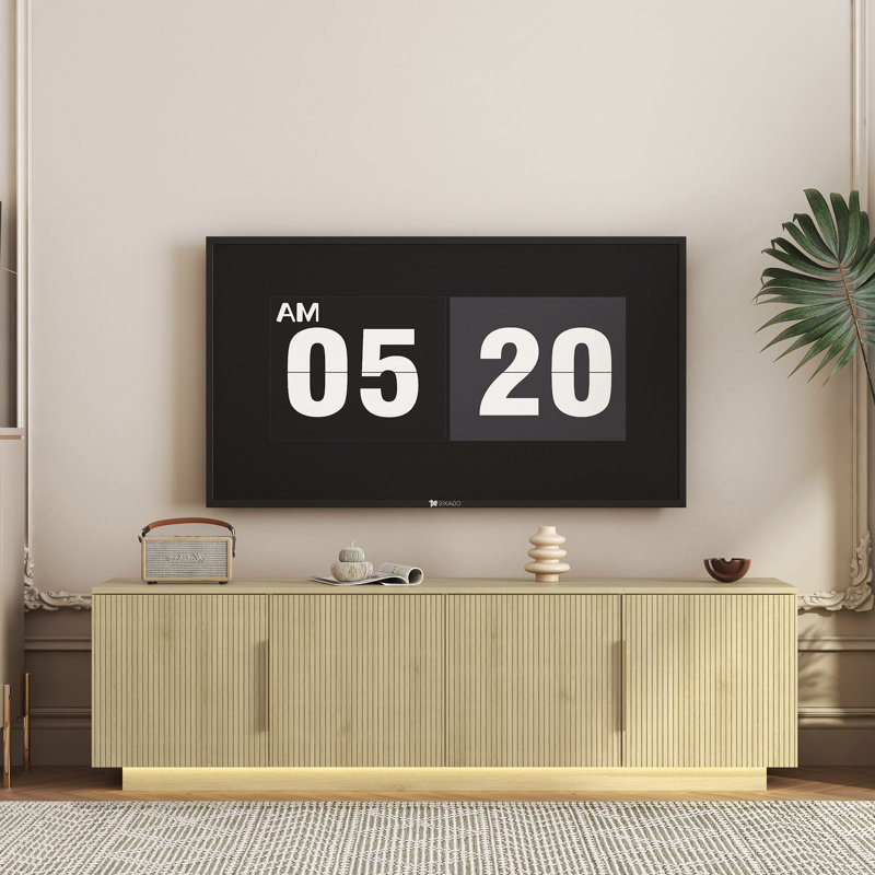 Meuble télé moderne avec éclairage DEL 16 couleurs et rangement spacieux