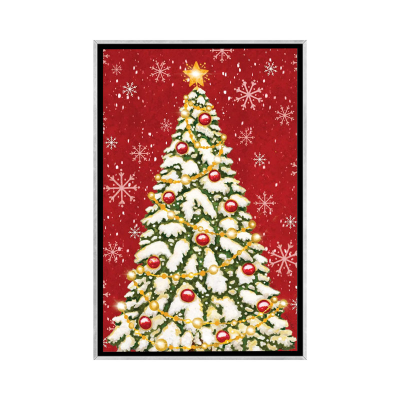 Oh Christmas Tree - reproduction d'art murale - toile encadrée, Argent argent