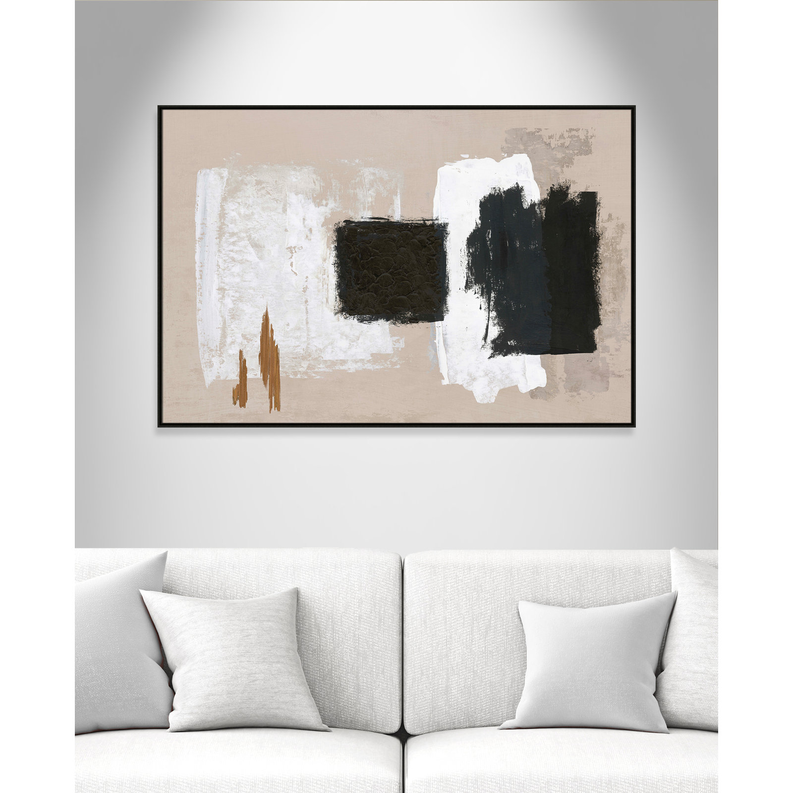 Imone "Golden Slate" Painting, 41.5" H x 61.5" W, Espresso