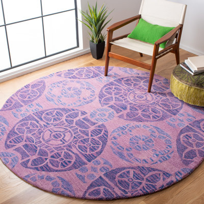 Tapis géométrique en laine / viscose touffeté à la main Kouerga