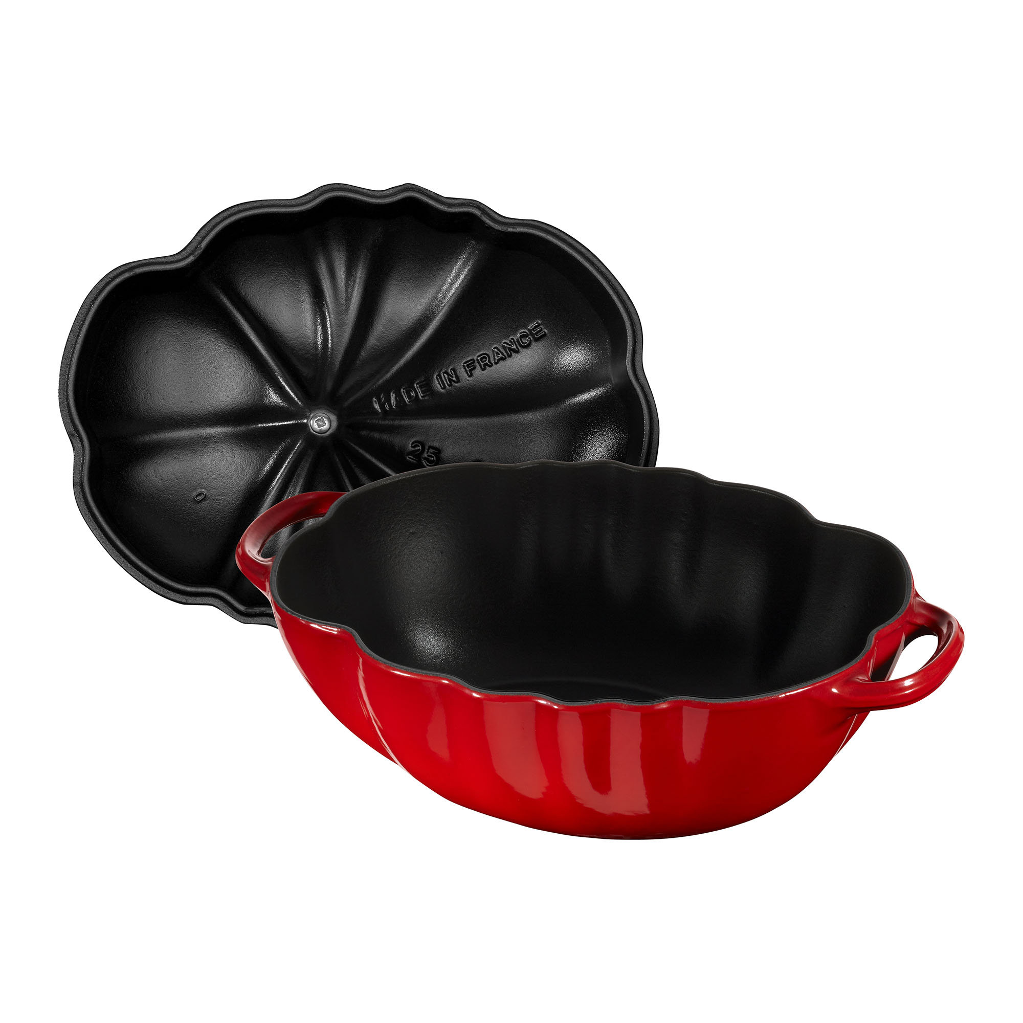 Staub Visual Imperfection Cast Iron Tomato Cocotte, Dutch Oven, 3-quart, Made in France, Cherry