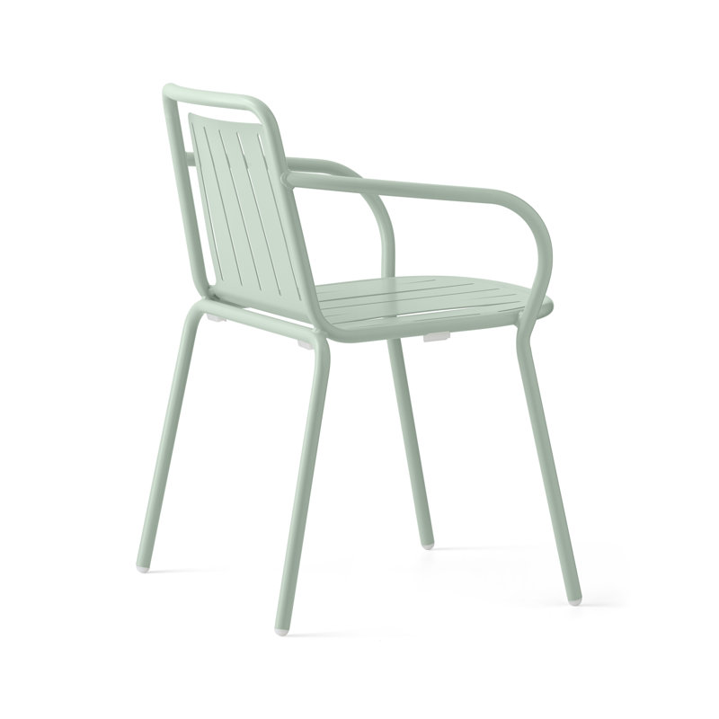 Easy Metal Outdoor Armchair, Matt Thyme Green