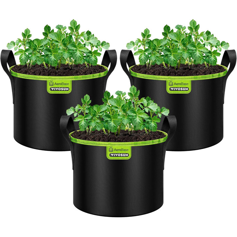 Durable Mesh Fabric AeroBase Grow Bag, 9.84" H x 12.40" L x 12.40" W