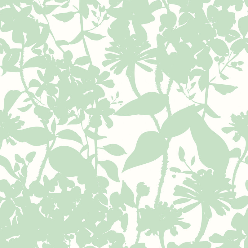 Summer Silhouette Coral Twist Smooth Matt Wallpaper, Light Green